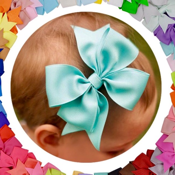 HANDCRAFTED Accessories - Hair Bows - 40 Matching Hair Bows Clips- (20 Pair/Colors) 3in - Baby- Big Kid